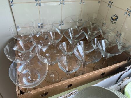 Asstd Lot of Martini and Cocktail Glasses - Mainly Krosno