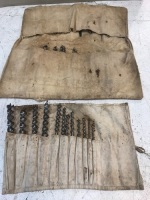 2 Canvas Pouches of Auger Bits