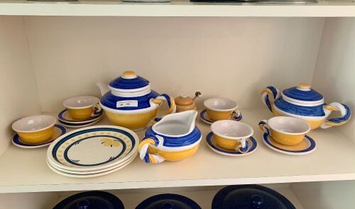 Asstd Lot of Blue /Yellow Crockery