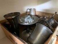 Box Lot of Silver Plated Items inc. Tea Set, Tankards, Toast Racks etc - 3