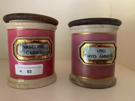 2 Antique Apotehcary Jars - 1 Very As Is