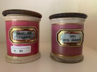 2 Antique Apotehcary Jars - 1 Very As Is