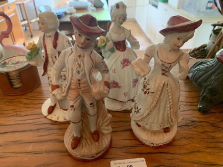 2 Pairs of Ceramic 18thC Style Figures