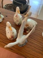 3 Handpainted Glazed Ducks Signed PAW + NAO Goose - 2