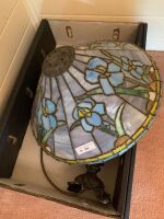 Tiffany Style Leadlight Lamp with Metal Base - As Is - 2