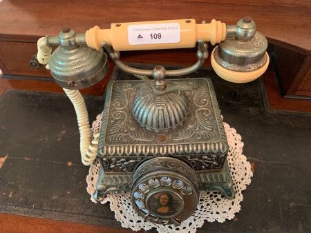 Vintage Cast Metal Dial Telephone