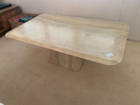 Travetine Style Pedestal Coffee Table