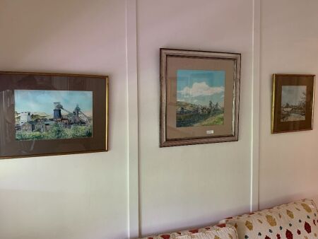 3 Framed Watercolours of Colliery/Coal Mine Pit Heads