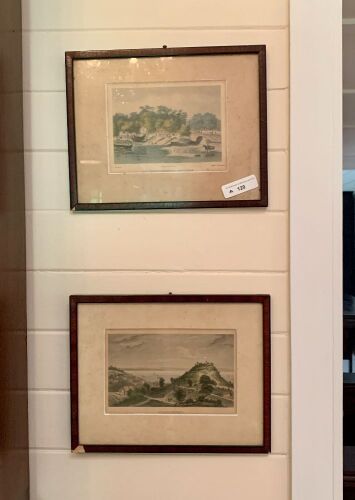 2 Antique Framed Hand Coloured Lithographs