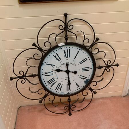 Large French Style Iron Wall Clock