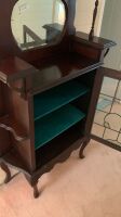 Victorian Mahogany Display Cabinet with Bevelled Mirror at Top and Leadlight Door Under - 3