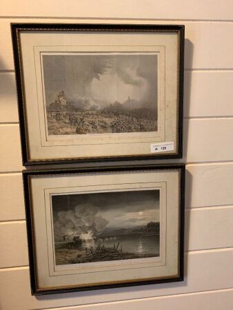 2 Hand Coloured Lithographs Depicting Scenes from the Franco-Austrian War 1859