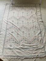 Pale Crewelwork Style Floor Rug