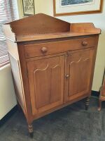 Antique Red Cedar Meat Safe with Shield Doors and Narrow Turned Legs - 2