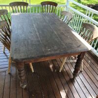 Antique Red Cedar Farmhouse Table - As Is - - 2