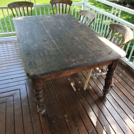Antique Red Cedar Farmhouse Table - As Is -