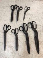 Box Lot of 7 Pairs of Vintage Scissors - Various Sizes