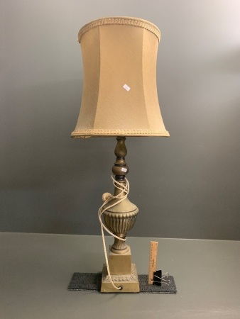 XL Vintage Heavy Brass Table Lamp and Shade