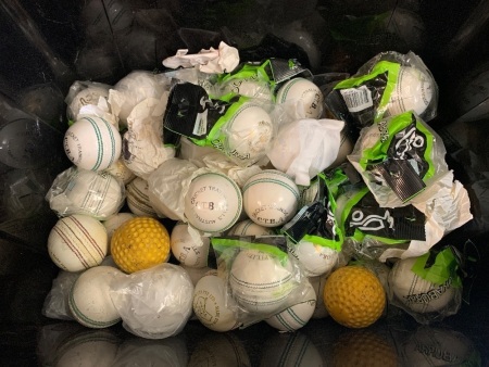 Large Box of White Cricket Balls - Majority Unused