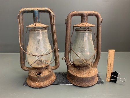 Pair Vintage Storm Lanterns