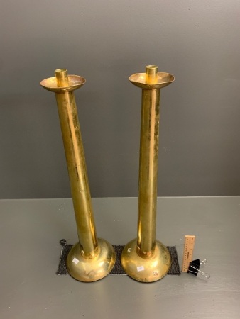 Pair of Vintage Heavy XL Brass Candlesticks