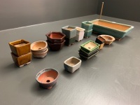 Asstd Lot of Mini Glazed Bonsai Pots - App. 22 Pieces - 3