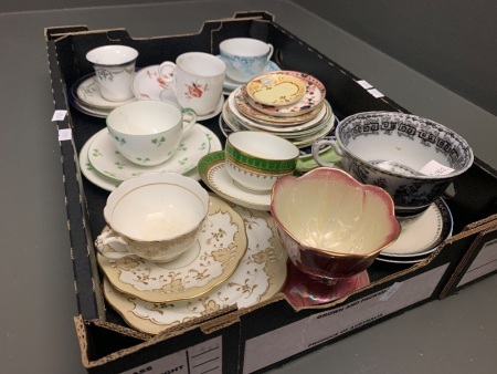 Asstd Lot of Antique and Vintage China Trios, Saucers and Dishes Etc