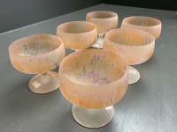 6 Hand Painted Zwiezel Crystal Dessert Bowls - 3