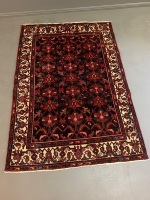 Hand-Knotted Rug Persian Wool Rug with Recurring Bird Motifs