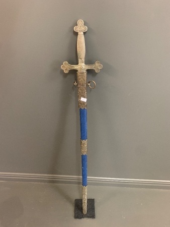 Vintage Masonic Ceremonial Sword with Cast Metal Fittings