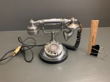 Vintage Chrome Dial Telephone