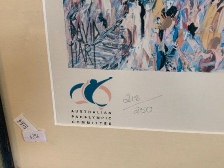 Large Framed Signed Ltd Edition Print of 'Share The Dream' by David Hart for the 2000 Sydney Paralympic Games