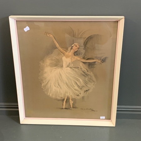 Framed Vintage Ballet Print - Study from 'Les Sylphides'