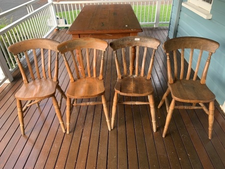 4 Beech Farmhouse Chairs - As Is