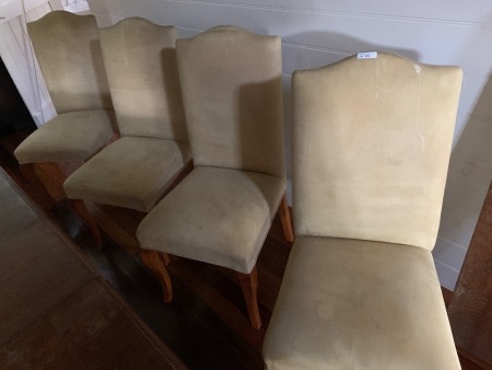 Set of 8 Contemporary Suede Upholstered Dining Chairs
