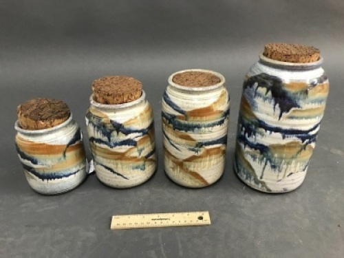 Set 4 Australian Studio Pottery Food Jars