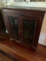 Antique Red Cedar 2 Door Glazed Display Cabinet