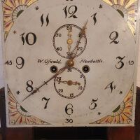 Antique Regency Mahogany Longcase Clock Painted Dial by W.Oswald Newbottle - 3