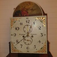 Antique Regency Mahogany Longcase Clock Painted Dial by W.Oswald Newbottle - 2