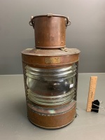 Antique Swedish Copper Nautical Lantern Made by Erik Ohlsson - Halsingborg