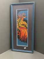 Niceley Framed Embroidery of Pheasant/Pheonix