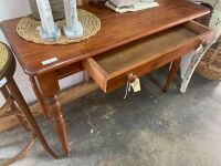 Single Drawer Pine Side Table - 2