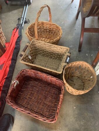 Collection of 4 AsstD Wicker Baskets