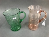 2 Vintage Glass Jugs.