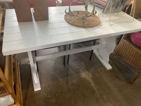 White Painted Refrectory Table
