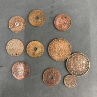 10 Vintage Dutch East Indies Coins 1920-1945