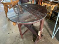 Glass Topped Carved Chinese Lamp Table - 2