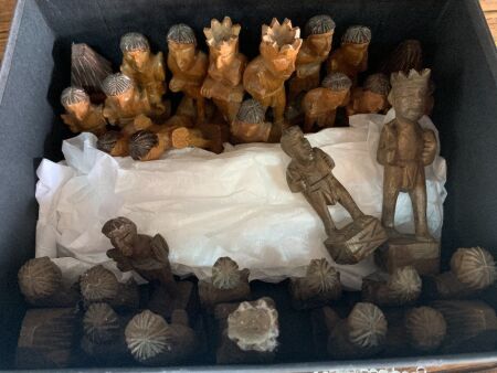 Set of Hand Carved Phillipines Igorot Chess Pieces