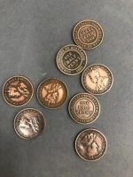 8 Australian George 5th Halfpennies