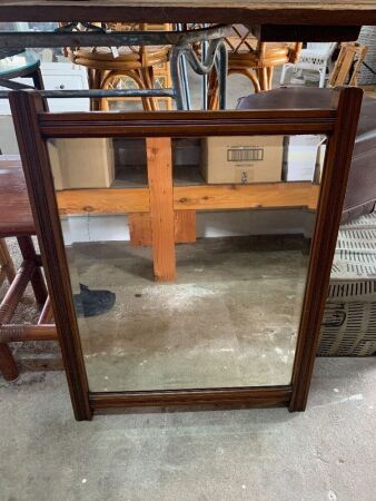 Vintage Timber Framed Bevelled Mirror